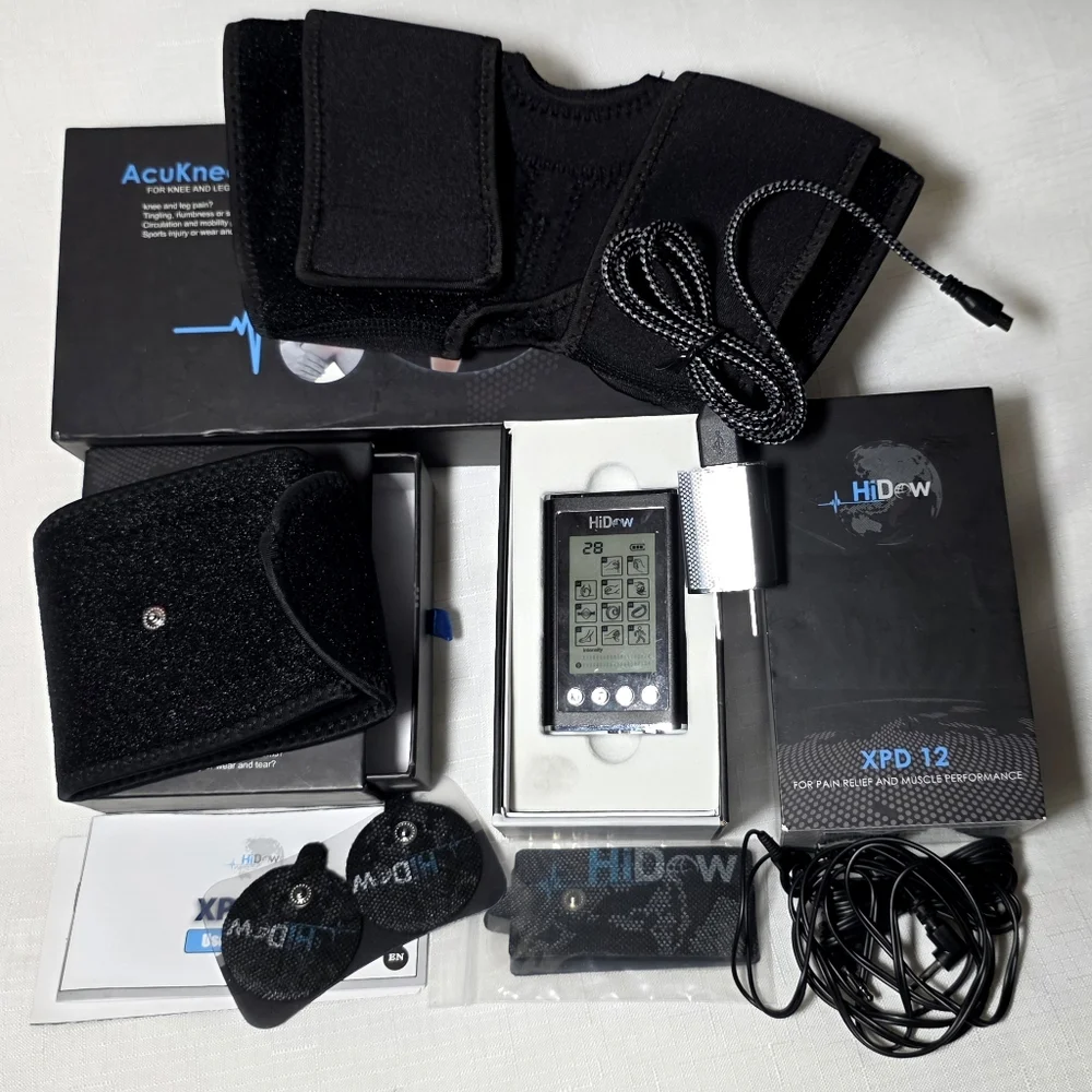 Hidow XPD 12 set with black AcuWrist and AcuKnee wraps Muscle stimulation lot